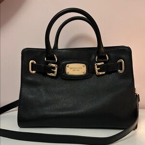 Michael Kors Black Satchel with Gold Accents